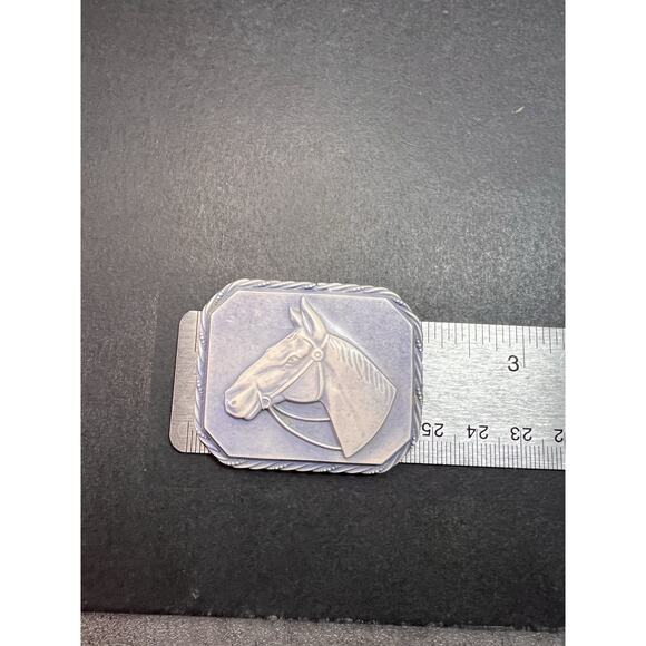 Vintage 1940’s Celluloid Horse Head Brooch/Pin Blue Square Fashion Retro 2" - Picture 7 of 10